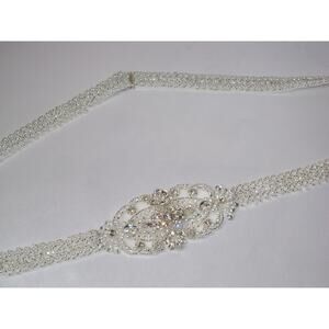 rhinestone beaded bridal belt, beaded sash,  rhinestone wedding dress belt